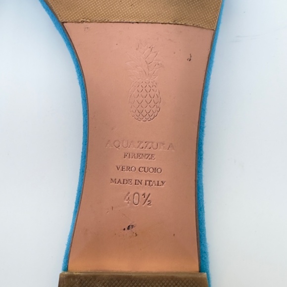 Aquazzura Blue Suede “Wild Thing” Flat Sandals, IT 40.5, Excellent Condition. - Picture 14 of 14